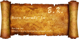 Born Karméla névjegykártya